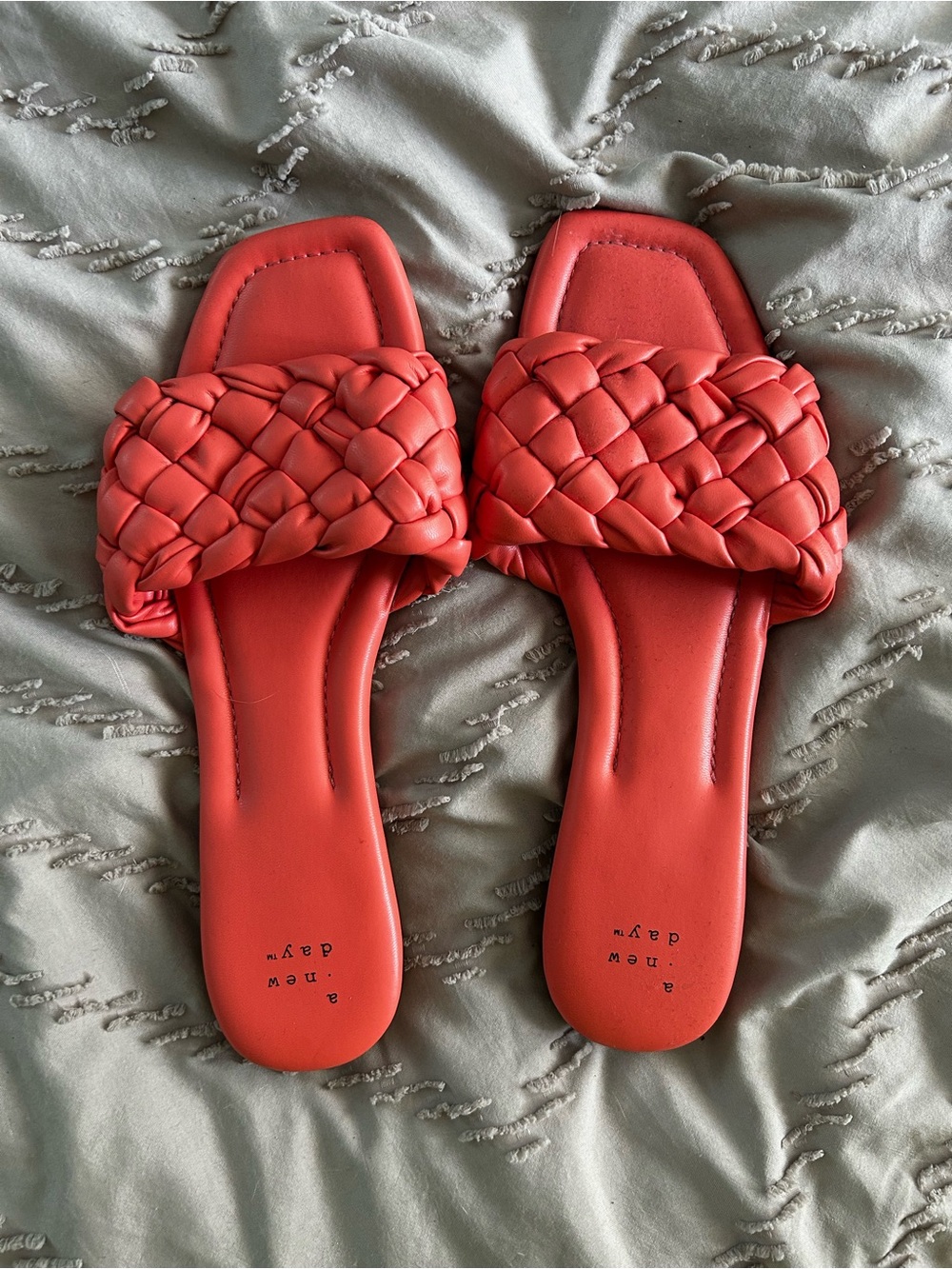 a new day Braided Slide Sandals in Coral